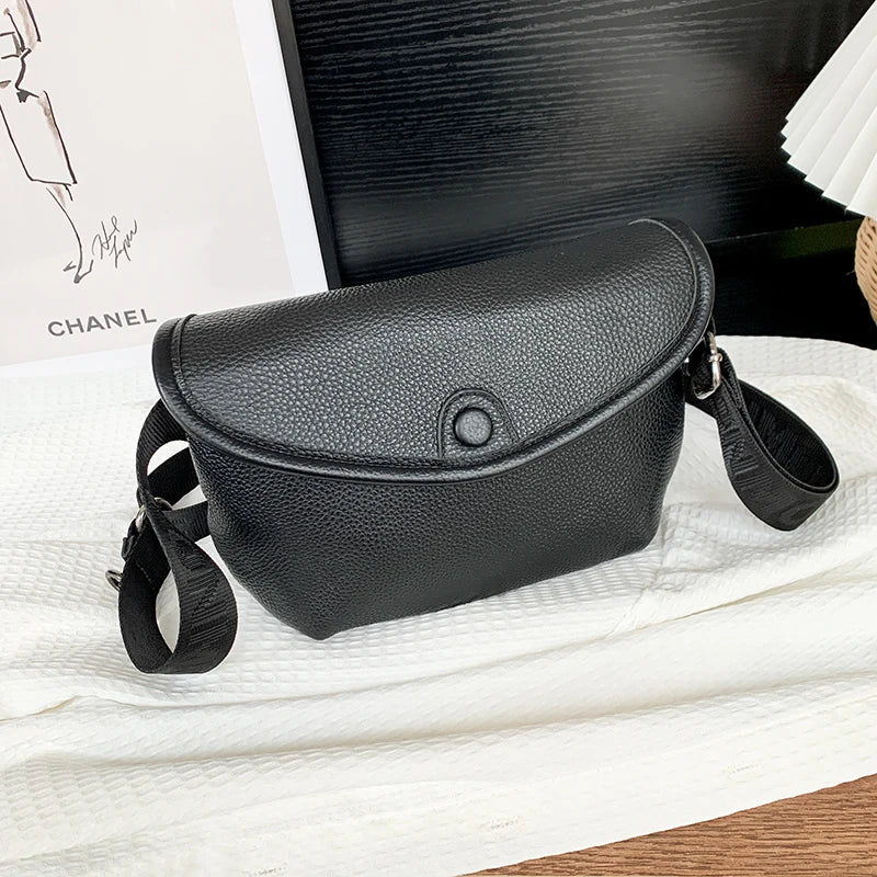 High Quality Cow Leather Women's Crossbody Bag With Small Purse Female Handbags Waist Bag Luxury Genuine Leather Woman Chest Bag