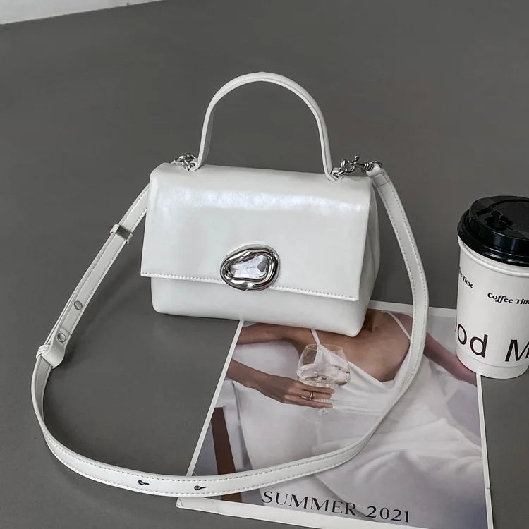 High Quality Cowhide Handbags 2024 New Small Square Bag All-match Fashion Portable Crossbody Shoulder Purses Elegant Pouch