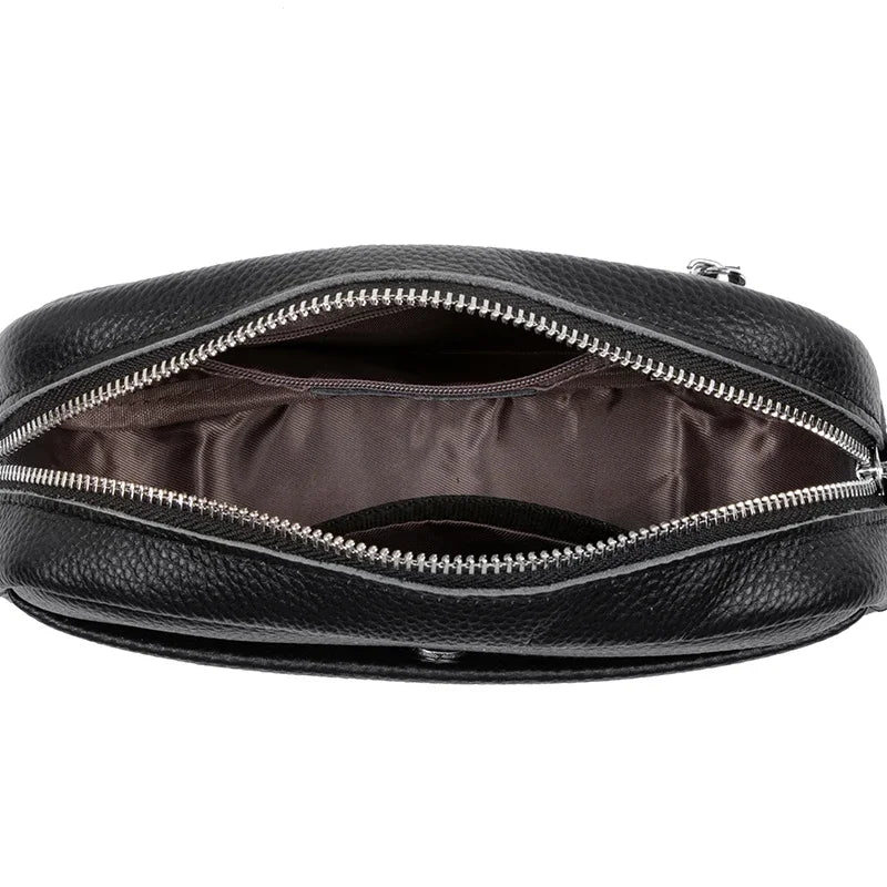 High Quality Cowhide Shoulder Crossbody Bags for Women Luxury Genuine Leather Female Messenger Tote Sac Designer Ladies Handbags