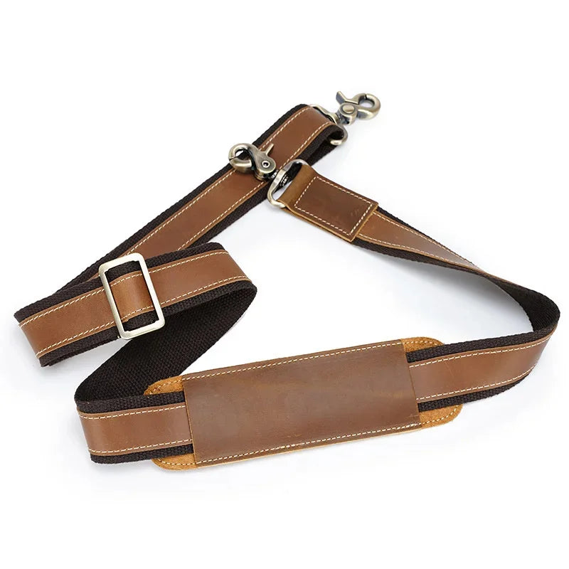 High Quality Crazy Horse Shoulder Strap Genuine Leather Straps For Travel Briefcase Bag strap for Handbags