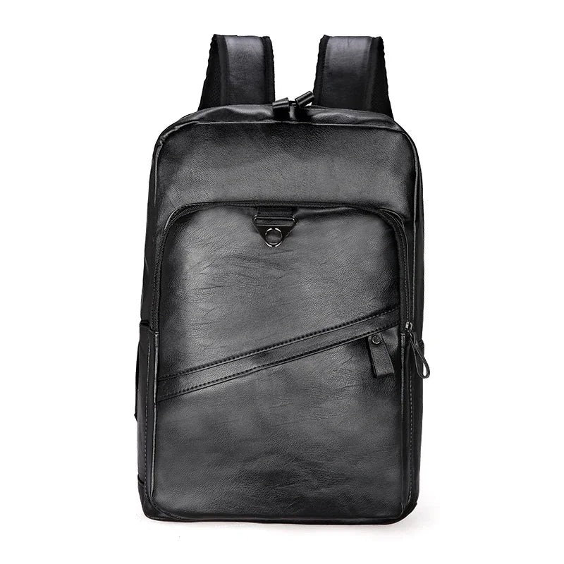 High Quality PU Leather Men Large laptop Bag Vintage Male Travel Backpack Casual Student School bag For Teenagers