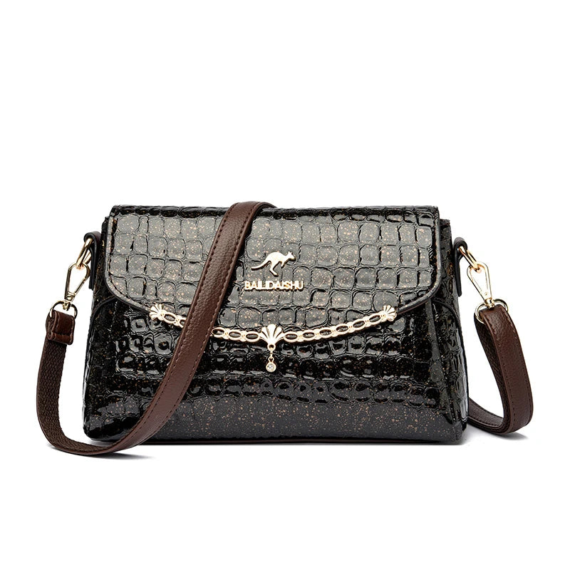 High Quality Patent Leather Shoulder Crossbody Bag for Women 2023 Fashion Solid Color Handbag Luxury Female Tote Sac Women's Bag