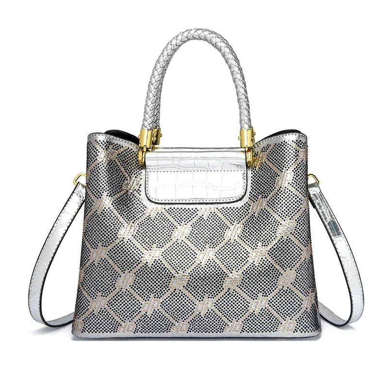High Quality Shuizuan Deer Velvet Skin Shoulder Crossbody Bags For Women 2024 Luxury Genuine Leather Female Tote Messenger Sac