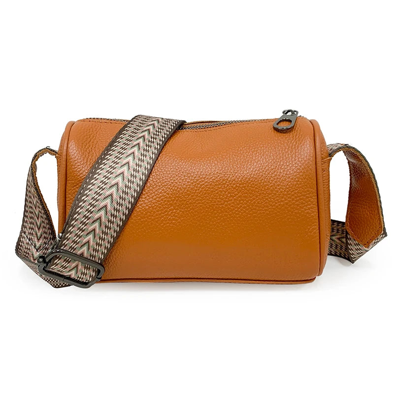 High Quality Soft Genuine Leather Women Shoulder Bag Women's Bag Solid Color Cow Leather Ladies Handbag Female Crossbody Bag Sac