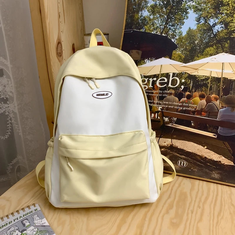 High Quality Solid Color Women Backpack Cool Men Travel Bookbag Large Capacity School Bag Teenagers Cute Mochila