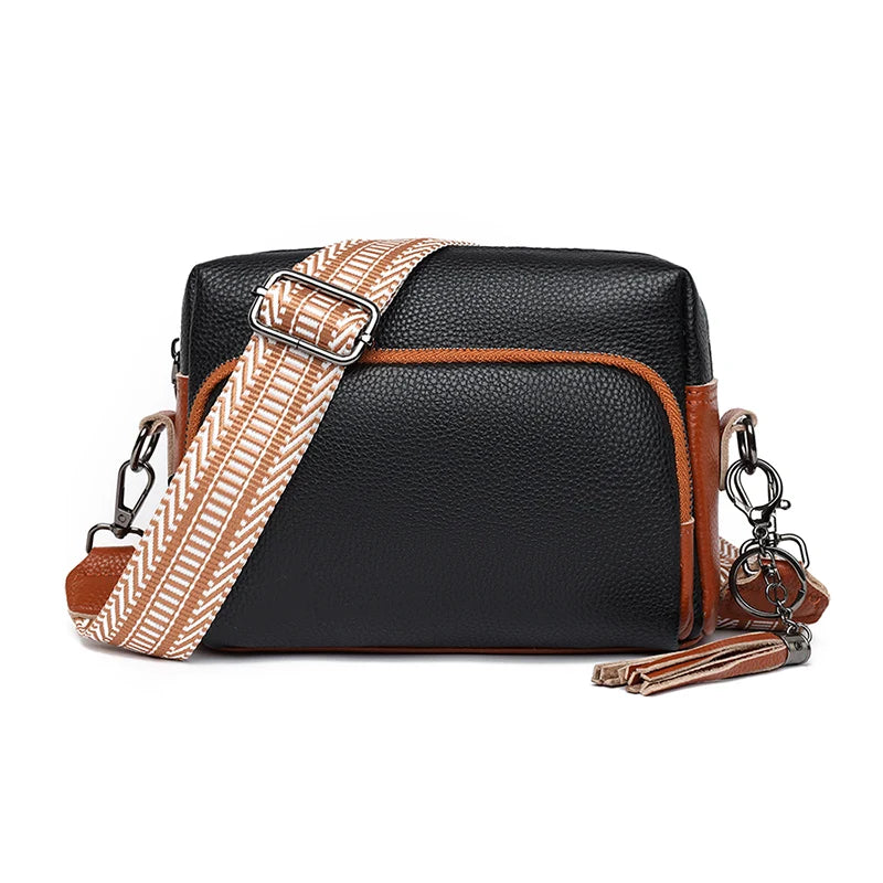 High Quality Solid Genuine Leather Women's Tote bag Handbag Luxury Cow Leather Women Shoulder Crossbody Bag Female Messenger Sac