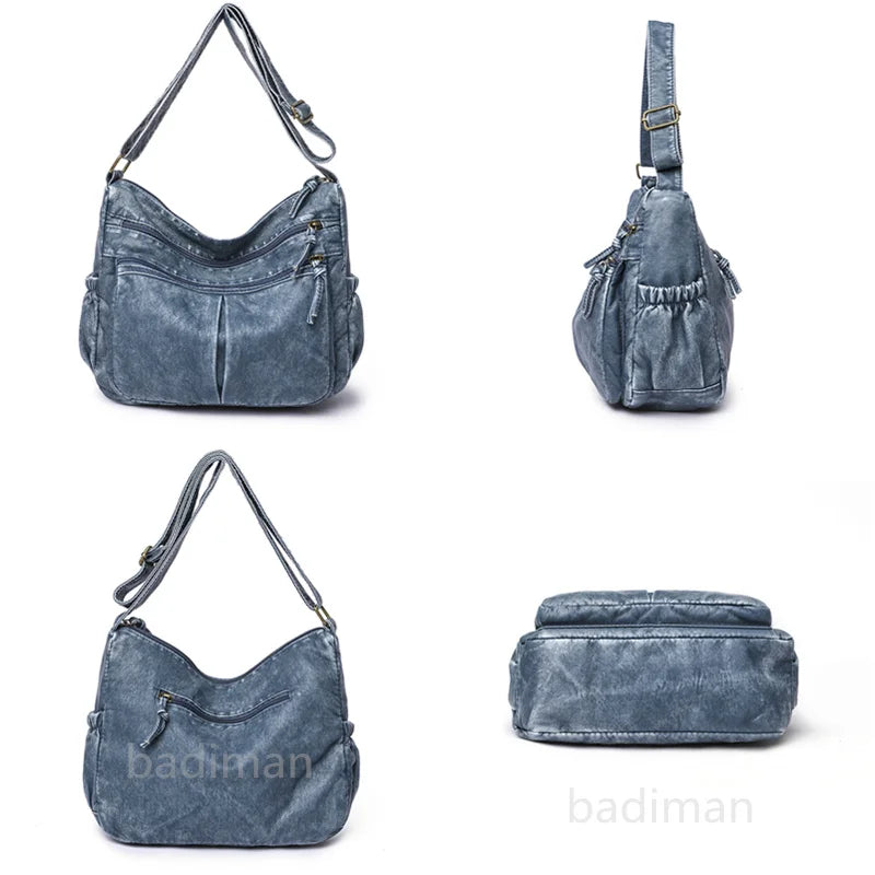 High Quality Washed Leather Shoulder Crossbody Bag For Women 2023 Vintage Ladies Handbags Luxury Trend Female Messenger Tote Sac