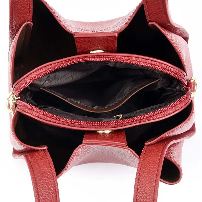 High Quality Women Tote Bags Luxury Designer Solid Color Handbags Soft Leather Shoulder Bag Large Capacity Shopping HandBag Sac