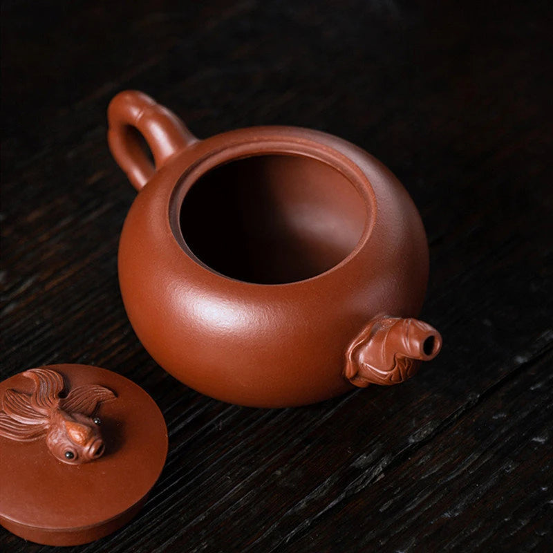 High Quality Yixing Purple Clay Tea Pot Mesh Hole Filter Beauty Teapot Raw Ore Dahongpao Tea Kettle Chinese Zisha Tea Set 250ml