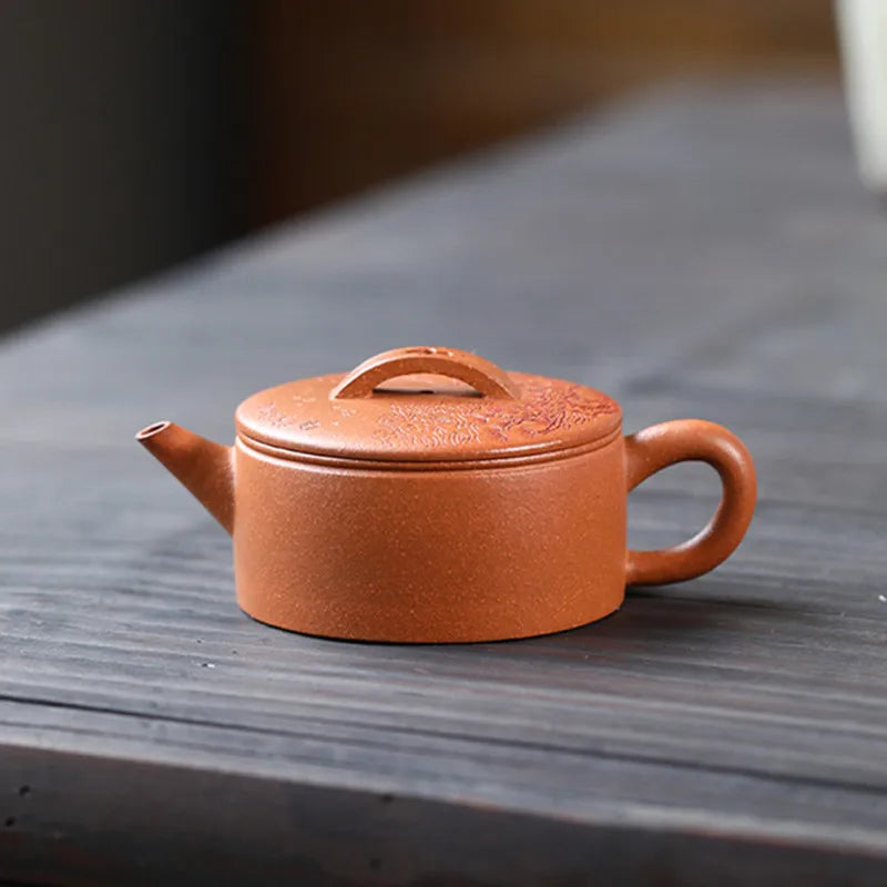 High-end Yixing Purple Clay Teapots Famous Large Caliber Handmade Landscape Pattern Tea Pot Beauty Kettle Chinese Zisha Tea Set