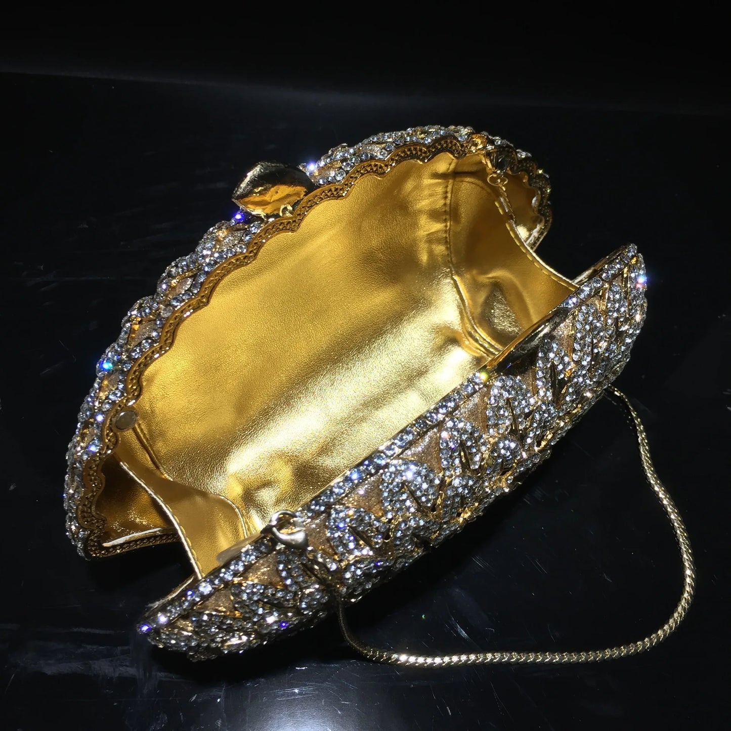 High-end luxury women Colored petal evening party bag diamonds small wallet luxury clutches bridal wedding party elegant purse