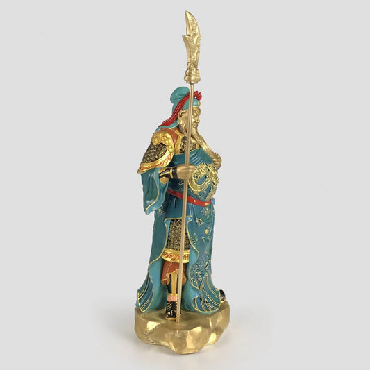 High grade Home company Career Success GOOD luck wealth God Recruit money Dragon GUAN GONG CAI SHEN God color bronze statue