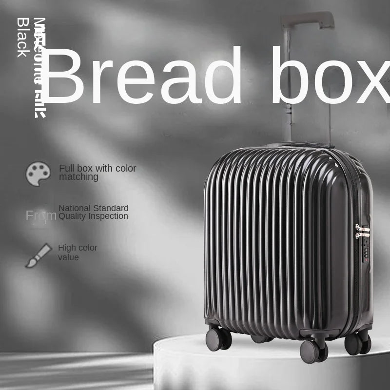High-value bread suitcase, 18-inch ultra-light cabin suitcase, women's small lockbox, men's 20-inch trolley luggage