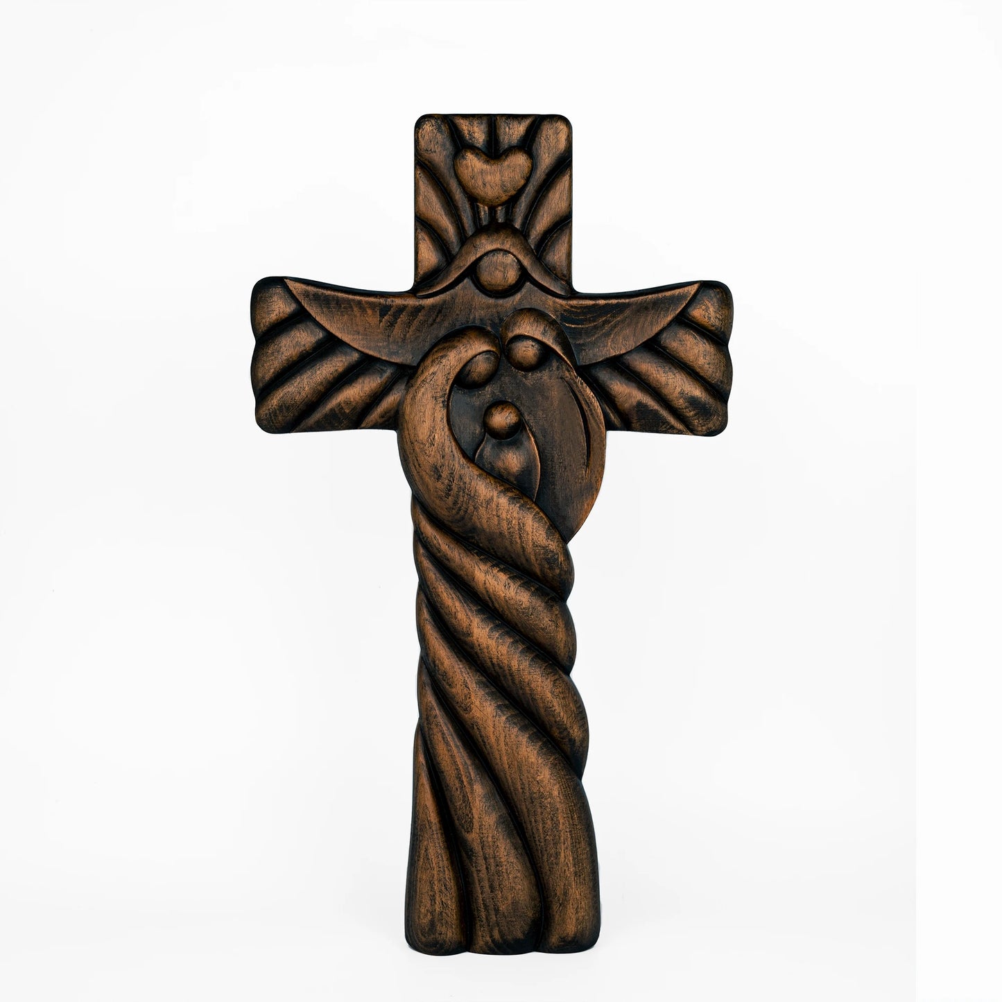 Holy Family Wall Cross, Wooden Cross, Wall Decor Religious Art Home Room Decor Christmas Gift -10 Inch
