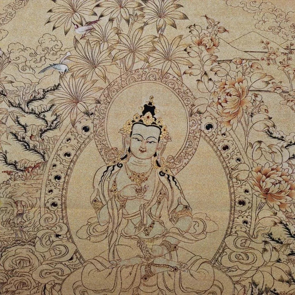 Home Decor 35" Thangka embroidery Tibetan Buddhism silk embroidery brocade Nepal Vajrasattva Bodhisattva Buddha Statue Thangkas