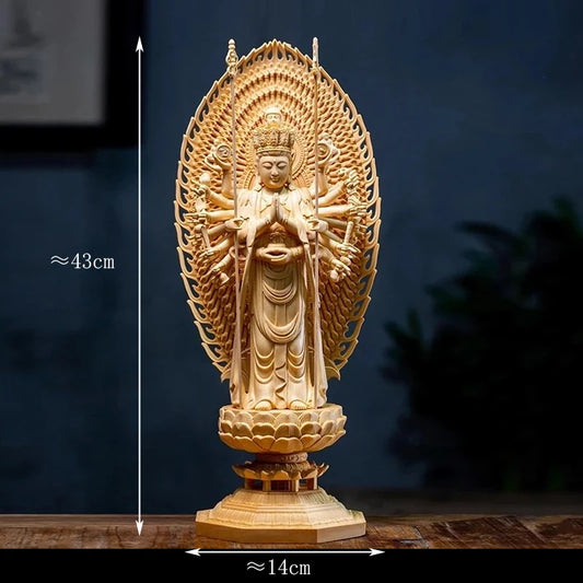 Home decoration solid wood Bodhisattva statue, solid wood Feng Shui statue and high-grade Giant Buddha statue.