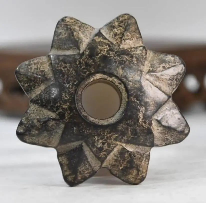 Hongshan culture archaize black iron meteorite octagon star statue