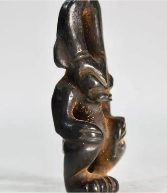 Hongshan culture archaize black iron meteorite sculpture sun god statue #2