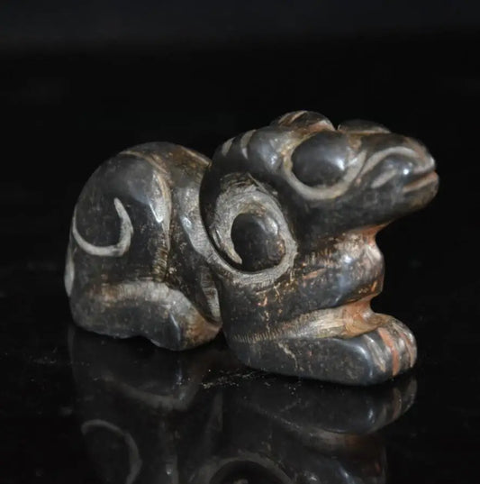 Hongshan culture archaize black iron meteorite sheep statue