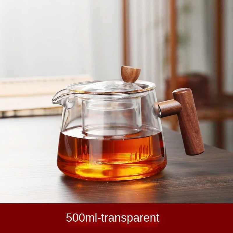 Hot Heat Resistant Glass Teapot With Stainless Steel Infuser Heated Container Tea Pot Good Clear Kettle Square Filter Baskets