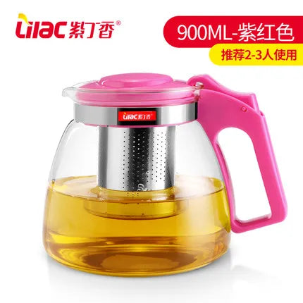 Hot Sale Genuine 1500ml Glass Teapot Home & Office Tea Pot Kettle Drinkware Heat-resistan Stainless Steel Strainer Free Shipping