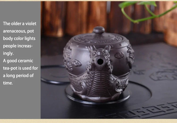 Hot Sales Chinese Yixing purple clay Teapot,Raditional dragon tea pot Big capacity Handmade clay tea set kettle kung fu teapot