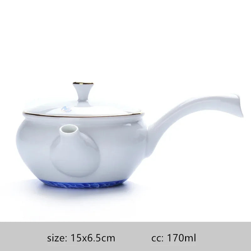 Household Ceramic Teapot Handmade Side Handle Kettle Chinese-style Porcelain Tea Set Customized Tea Infuser Teaware 170ml