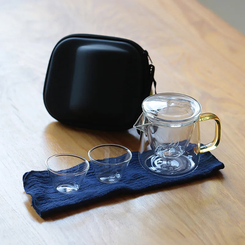 Household Teaware Glass Teapot Set for Stove Heat Resistant Explosion Proof Tea Infuser Milk Rose Flower Travel Teacup set