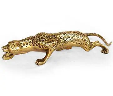 Huge 30cm-35cm BRASS Collect Leopard Panther Cheetah Run Statue decoration brass factory outlets fidget spinner