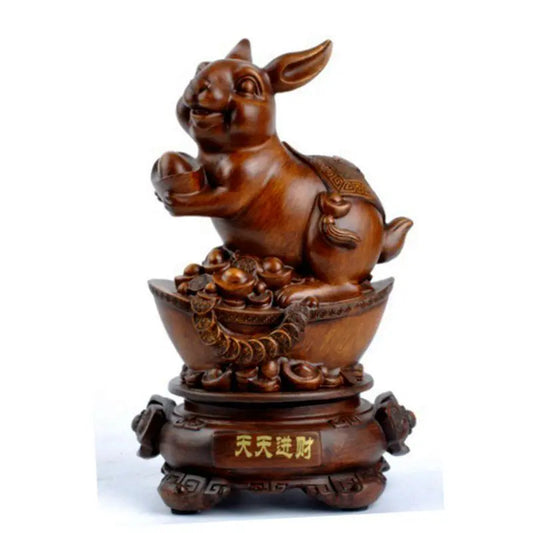 Imitation Wood 12 Chinese Zodiac Animals Figurines Feng Shui Chinese Zodiac Statue Ornaments Living Room Home Decor Accessories