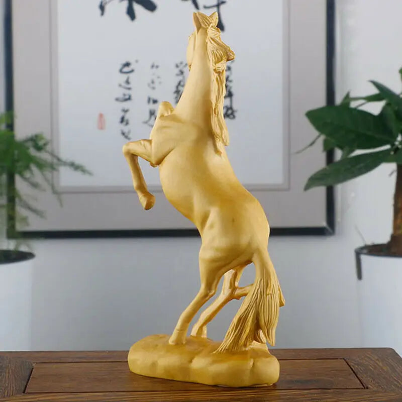 JM009ca - 15* 7.5 * 3.5 CM Carved Boxwood Figurine Carving : Handsome Galloping Horse