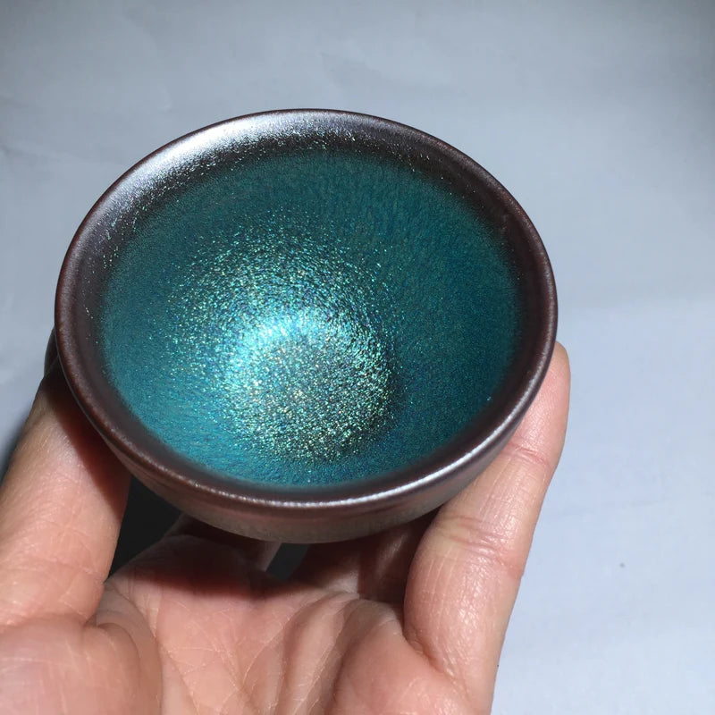 JZ248 110ml Small Cups Color Tenmoku Tea Cup Natural Clay and Ore Chinese Traditional Kungfu Teaware Fired in Kiln /JIANZHAN