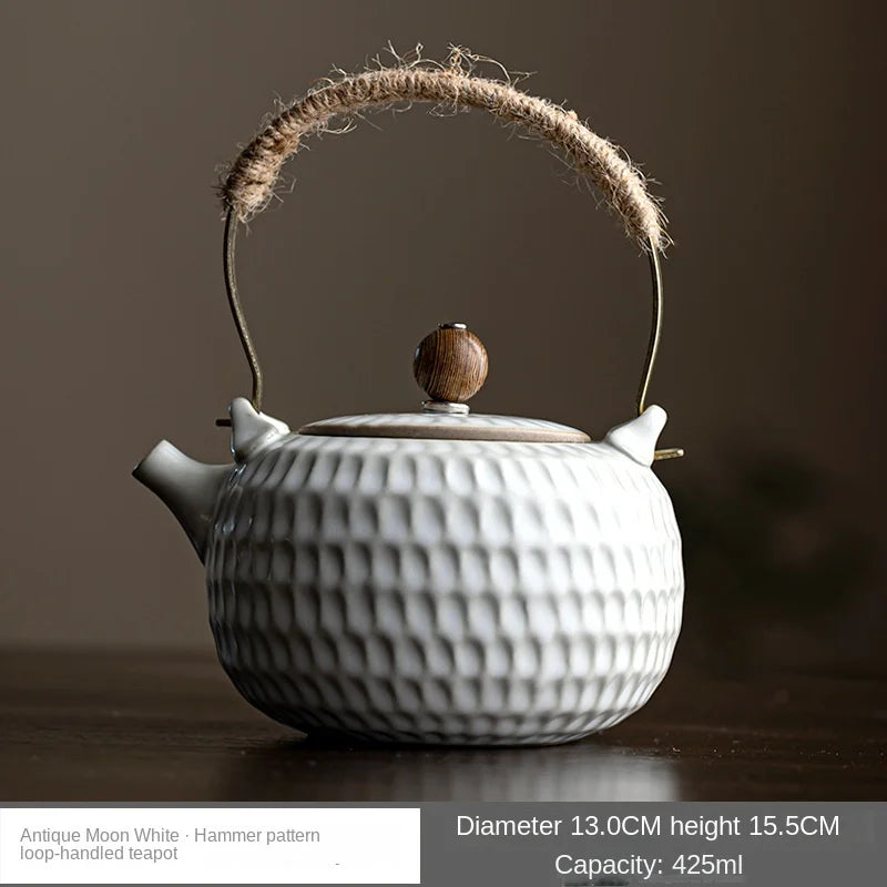 Japanese Candle Tea Electric Ceramic Water Boiling Kettle Tea Making Device Heat-Resistant Loop-Handled Teapot Tea Kettle