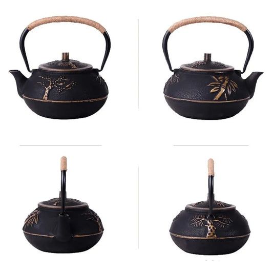 Japanese Cast Iron Teapot Kettle with Stainles Tetsubin Kettle Drinkware Tools 800ml Bouns Infusers Stainless Steel Net Filter