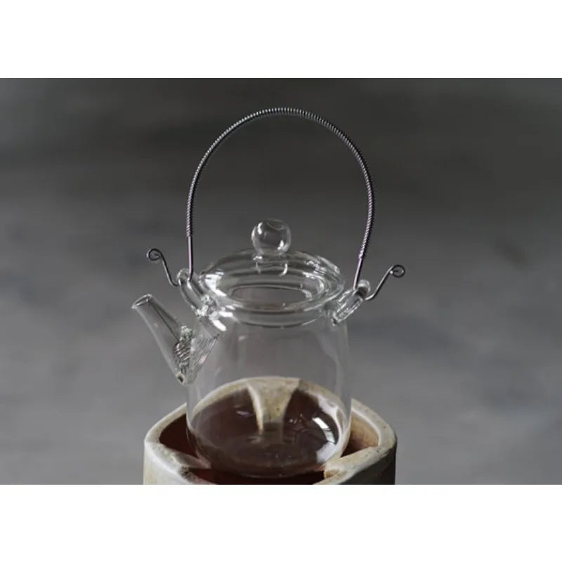 Japanese Handmade Heat Resistant Glass Teapot Household Transparent Beam Teapots with Filter Kung Fu Tea Making Tea Pot
