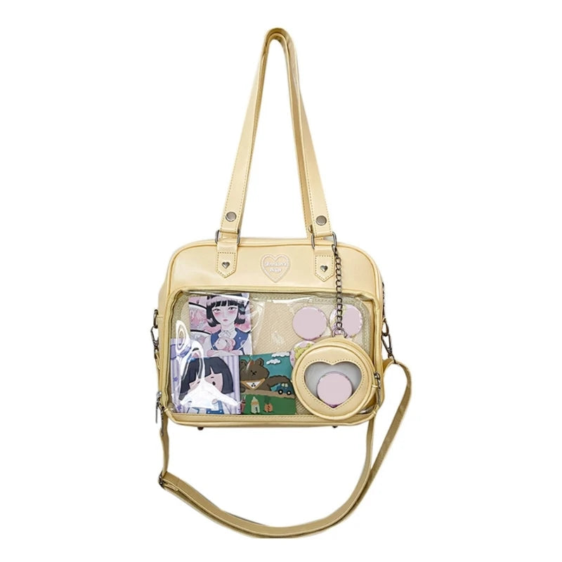 Japanese Harajuku Itabag Girls Transparent Bag with Coin Purse Student Handbags