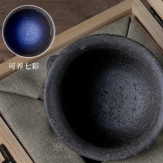 Japanese Rock Clay Handmade Teapot Stoneware Firewood Kung Fu Tea Set Household Ball Hole Single Teapot Kiln Baked Tea Making