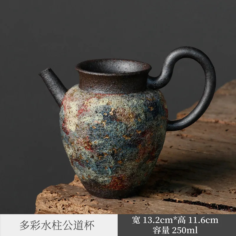 Japanese Rock Mine Water Column Pitcher Japanese Enameled Cast Iron Tea Set Fair Cup Supportable Brilliant Kombucha Tea Pot Te