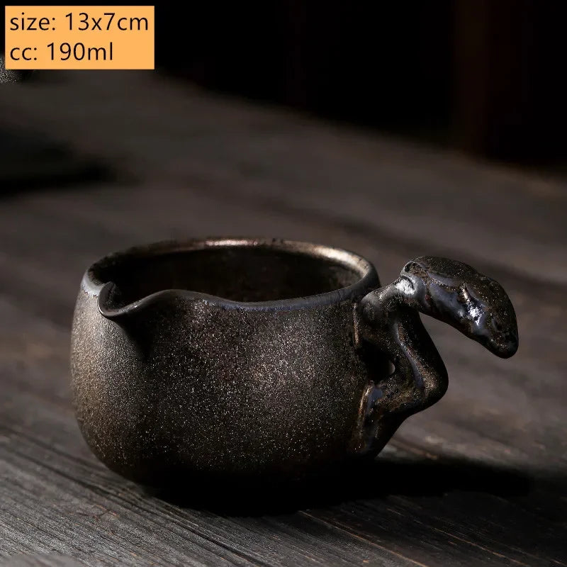 Japanese Rust Glaze Fair Cup Tea Leak Retro Kiln Change Pouring Tea Cup Household Tea Divider Ceramic Tea Set Accessories