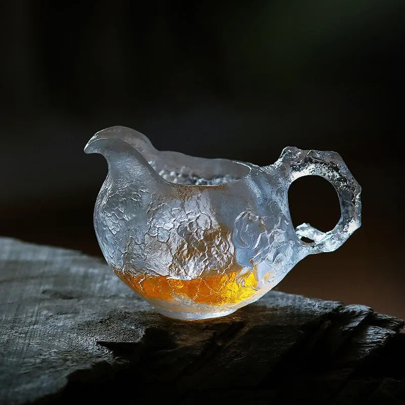 Japanese Style Glazed Frozen Roasted Fair Cup Tea Dispenser Glass Tea Cup Kung Fu Cup Heat-resistant Glass Tea Sea Tea Set