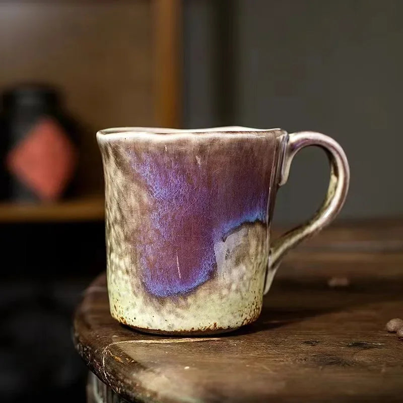 Japanese-Style Handle Mug, Creative Coffee Cup, Vintage Ceramic Mugs, Good-Looking Water Coffee, Large Capacity, 200ml, 1 Pc