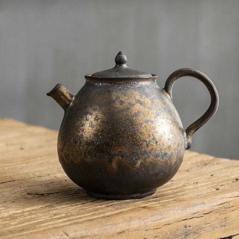Japanese style Stoneware Kiln change Tea pot Chinese Vintage tea set ceramics porcelain teapot Oolong tea Handmade kettle