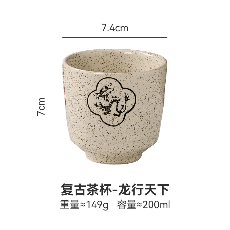 Japanese style ceramic ancient white wine cup sake set, home antique coffee cup, wine pot, classical Shochu cup