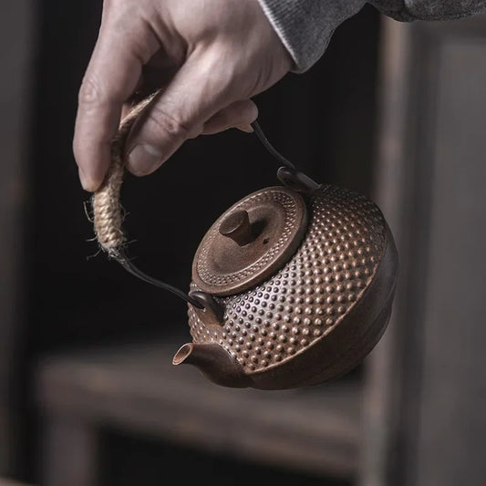 Japaness Retro Pottery Teapot with Charcoal Stove Tea Brewing Pot Single Kung Fu Teaware Tea Pots Tea Making Device