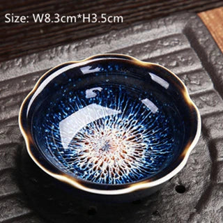 Jingdezhen porcelain tea cup Tian Mu fine glaze kiln change unique cup of tea for Pu'er tea Chinese kungfu tea cups collection
