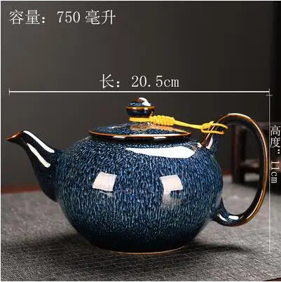 Kiln Transmission Ceramic Teapot, Household Simple Office, Lifting Beam, Single Pot, High Temperature Resistant Filter Screen