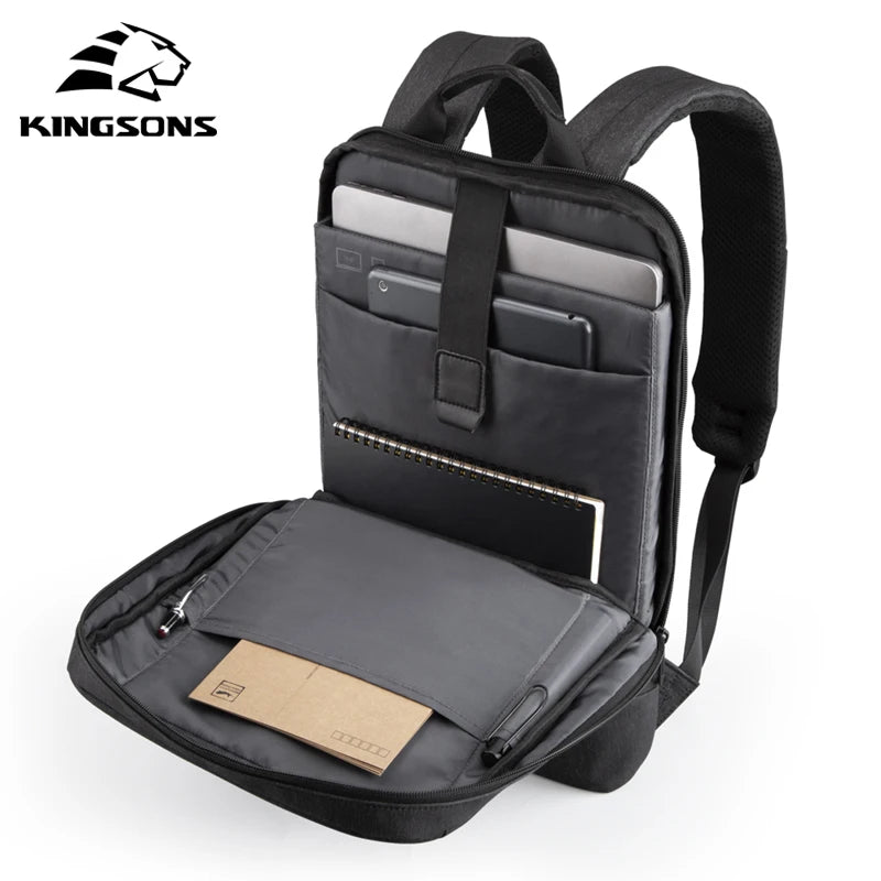 Kingsons 44*25*5 Backpack 15.6 inch Laptop Lightweight W/ USB Charging Port Casual Waterproof School Bag For Men
