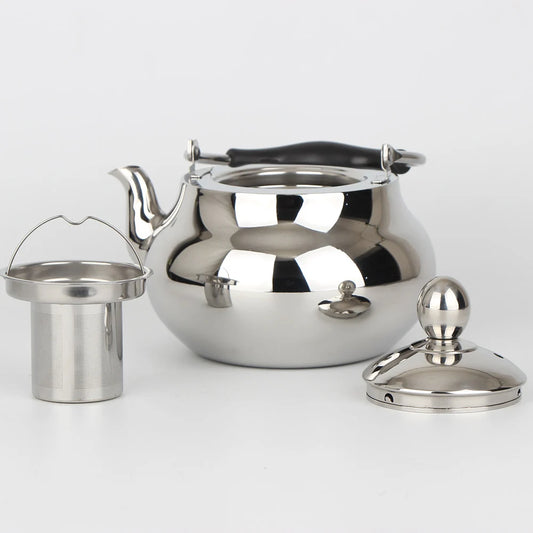Kitchen Cookware Water Kettles Round 304 Stainless Steel Electromagnetic Furnace Teapot With Tea Filter Mesh