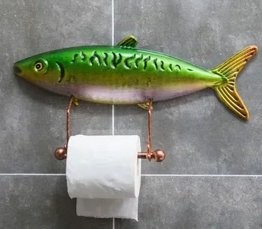 Koi Statue Fish Craft Toilet Paper Holder Towel Rack Wall Hanging Bathroom Household Toilet Paper Rack Free Punching Decoration
