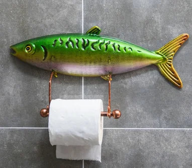 Koi Statue Fish Craft Toilet Paper Holder Towel Rack Wall Hanging Bathroom Household Toilet Paper Rack Free Punching Decoration